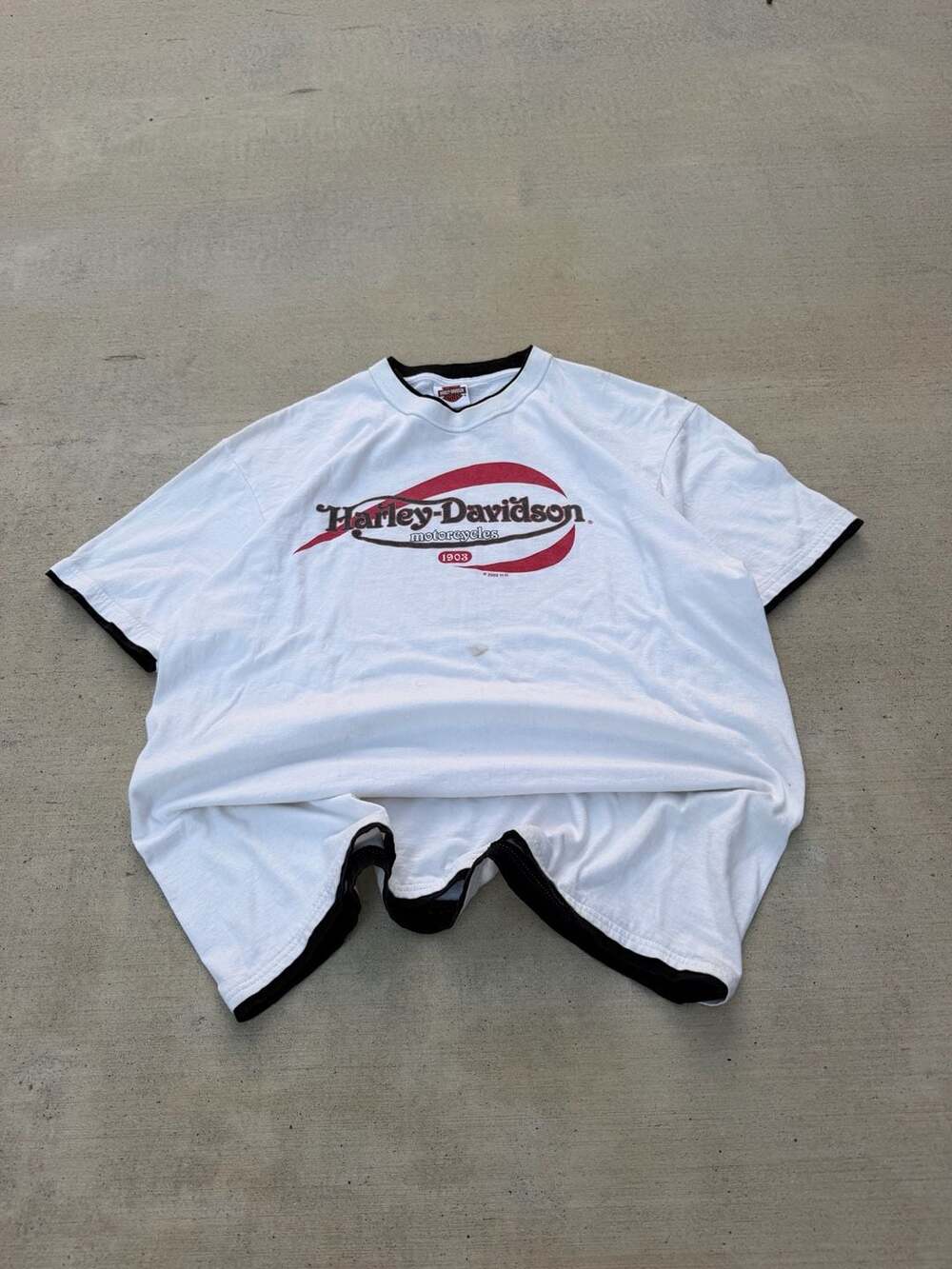 2005 Harley-Davidson Las Vegas Nevada White Ringer T-Shirt